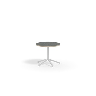 Bord Pilare akustik linoleum ø 70 cm vitt stativ