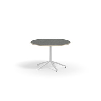 Bord Pilare akustik linoleum ø 110 cm vitt stativ