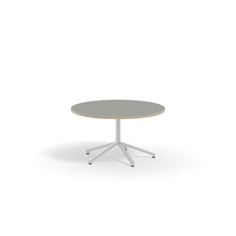 Bord Pilare akustik linoleum ø 110 cm vitt stativ