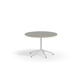 Bord Pilare akustik linoleum ø 110 cm vitt stativ