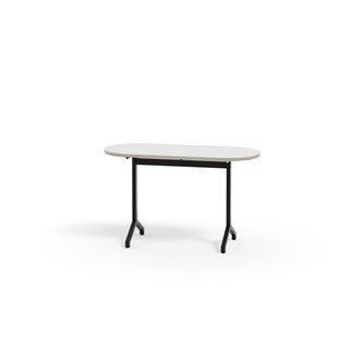 Bord Pilare akustiklaminat oval 120x50 cm svart stativ