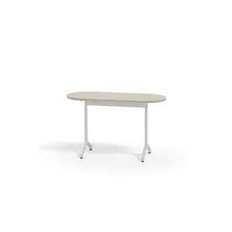 Bord Pilare akustiklaminat oval 120x50 cm vitt stativ