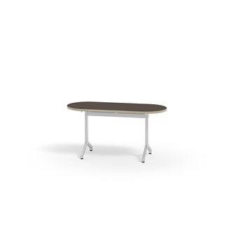 Bord Pilare akustiklaminat oval 120x50 cm vitt stativ