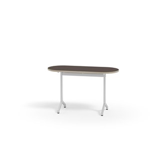 Bord Pilare akustiklaminat oval 120x50 cm vitt stativ