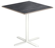 Pelarbord Cross X 70x70 cm akustik linoleum vitt stativ