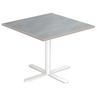 Pelarbord Cross X 70x70 cm akustik linoleum vitt stativ