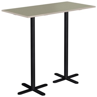 Pelarbord Cross X 120x60 cm akustik linoleum svart stativ