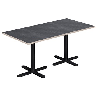 Pelarbord Cross X 120x60 cm akustik linoleum svart stativ