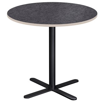 Pelarbord Cross X ø 70 cm akustik linoleum svart stativ