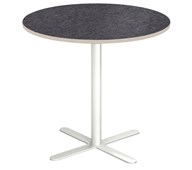 Pelarbord Cross X ø 70 cm akustik linoleum vitt stativ