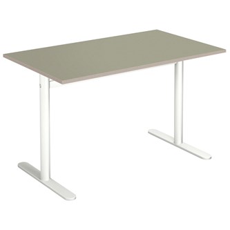 Pelarbord Cross T 120x70 cm akustik linoleum höjd 72 cm vitt stativ