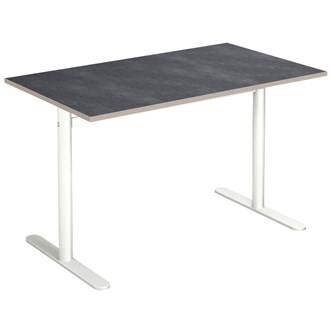 Pelarbord Cross T 120x70 cm akustik linoleum höjd 72 cm vitt stativ