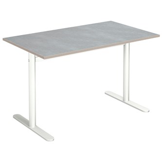 Pelarbord Cross T 120x70 cm akustik linoleum höjd 72 cm vitt stativ