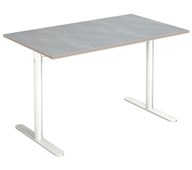 Pelarbord Cross T 120x70 cm akustik linoleum höjd 72 cm vitt stativ