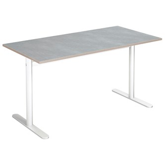 Pelarbord Cross T 140x70 cm akustik linoleum höjd 72 cm vitt stativ
