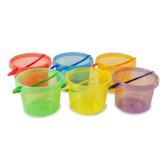 Transparent färgade hinkar 6-pack