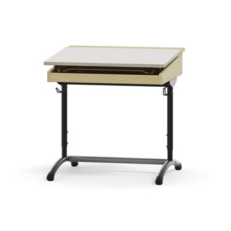 Skolbänk Mandal akustiklaminat svart stativ