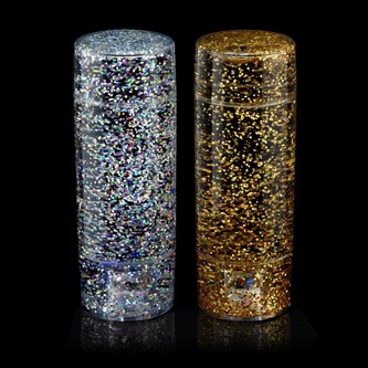 Guld- och silverglittertuber med LED-ljus, 2-pack
