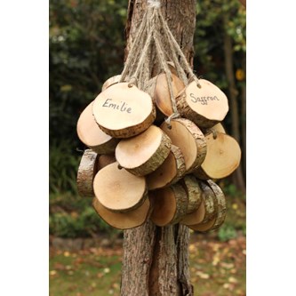 Hängande träklossar med skrivyta, 30-pack