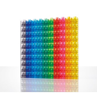 Transparenta färgade länkande kuber 100-pack