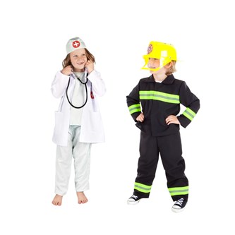 Utklädningsdräkt brandman och doktor