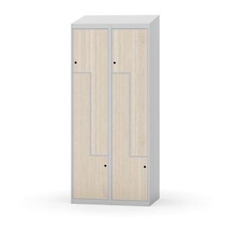 Skolskåp Novis Z sluttande tak 4 fack B80