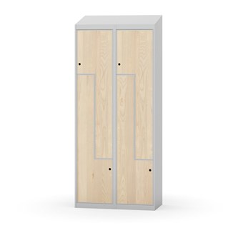 Skolskåp Novis Z sluttande tak 4 fack B80