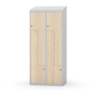 Skolskåp Novis Z sluttande tak 4 fack B80