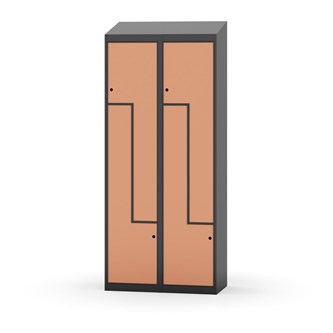 Skolskåp Novis Z sluttande tak 4 fack B80