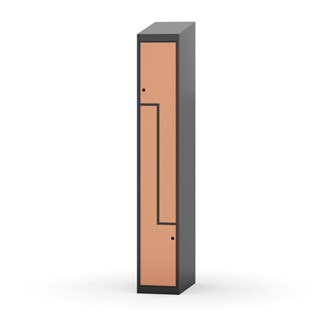 Klädskåp Novis Z sluttande tak 2 fack B30