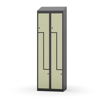 Klädskåp Novis Z sluttande tak 4 fack B60