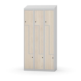 Klädskåp Novis Z sluttande tak 6 fack B90