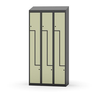 Klädskåp Novis Z sluttande tak 6 fack B90