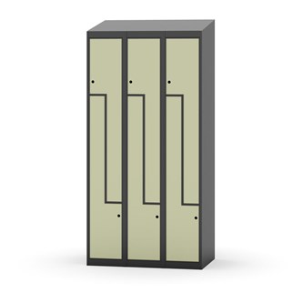 Klädskåp Novis Z sluttande tak 6 fack B90