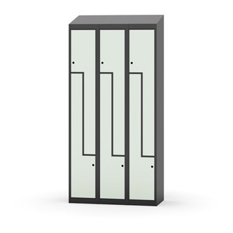 Klädskåp Novis Z sluttande tak 6 fack B90