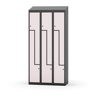 Klädskåp Novis Z sluttande tak 6 fack B90