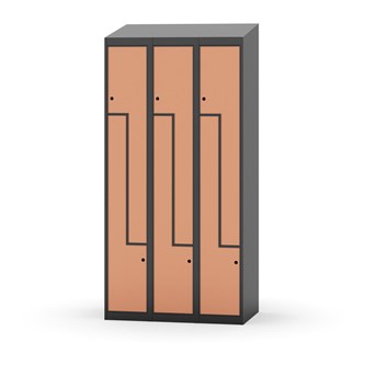 Klädskåp Novis Z sluttande tak 6 fack B90