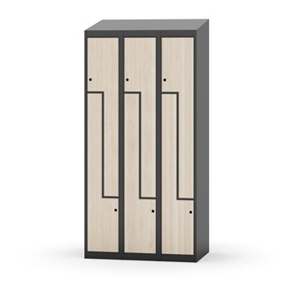 Klädskåp Novis Z sluttande tak 6 fack B90