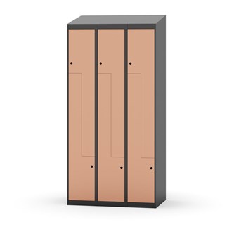 Klädskåp Novis Z sluttande tak 6 fack B90