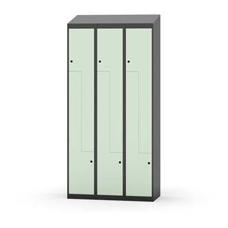 Klädskåp Novis Z sluttande tak 6 fack B90