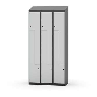 Klädskåp Novis Z sluttande tak 6 fack B90