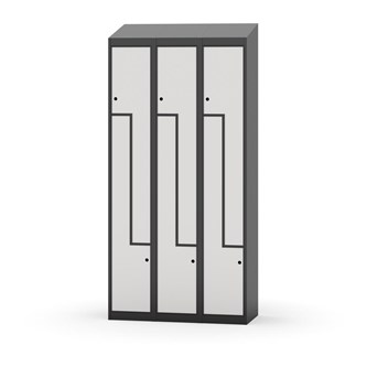 Klädskåp Novis Z sluttande tak 6 fack B90