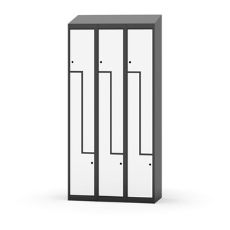 Klädskåp Novis Z sluttande tak 6 fack B90