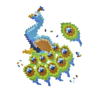 PLUS-PLUS Puzzle by numbers Påfågel