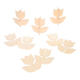 Träblommor att dekorera, 12-pack