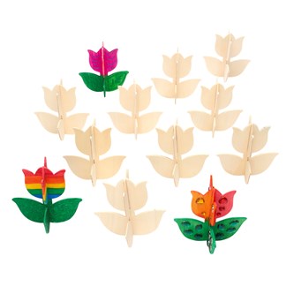 Träblommor att dekorera, 12-pack