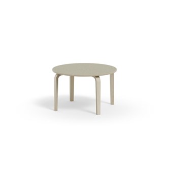 Bord Arcus akustik linoleum vitpig. björk ø 90 cm