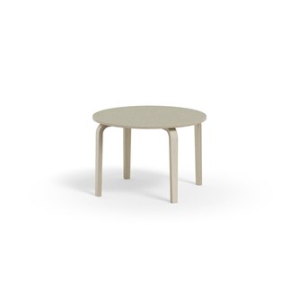 Bord Arcus akustik linoleum vitpig. björk ø 90 cm