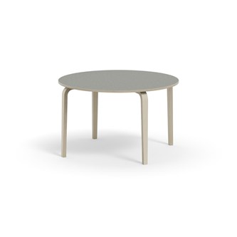 Bord Arcus akustik linoleum vitpig. björk ø 120 cm