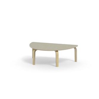 Bord Arcus akustik linoleum björk halvrunt 120-80 cm